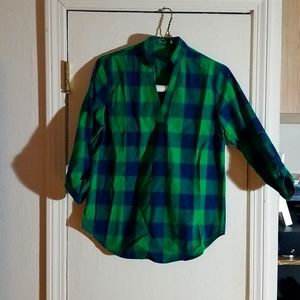 Green and blue Checkered top